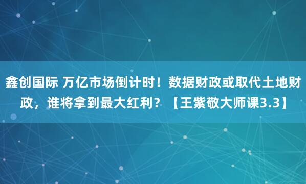 鑫创国际 万亿市场倒计时！数据财政或取代土地财政，谁将拿到最大红利？【王紫敬大师课3.3】