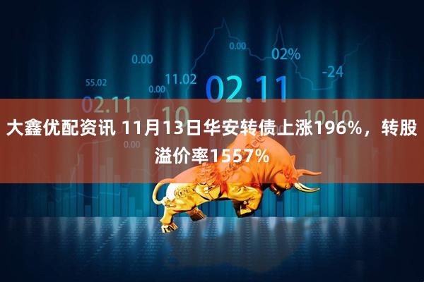 大鑫优配资讯 11月13日华安转债上涨196%，转股溢价率1557%