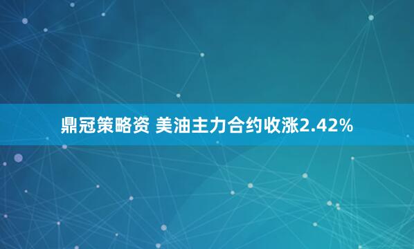 鼎冠策略资 美油主力合约收涨2.42%